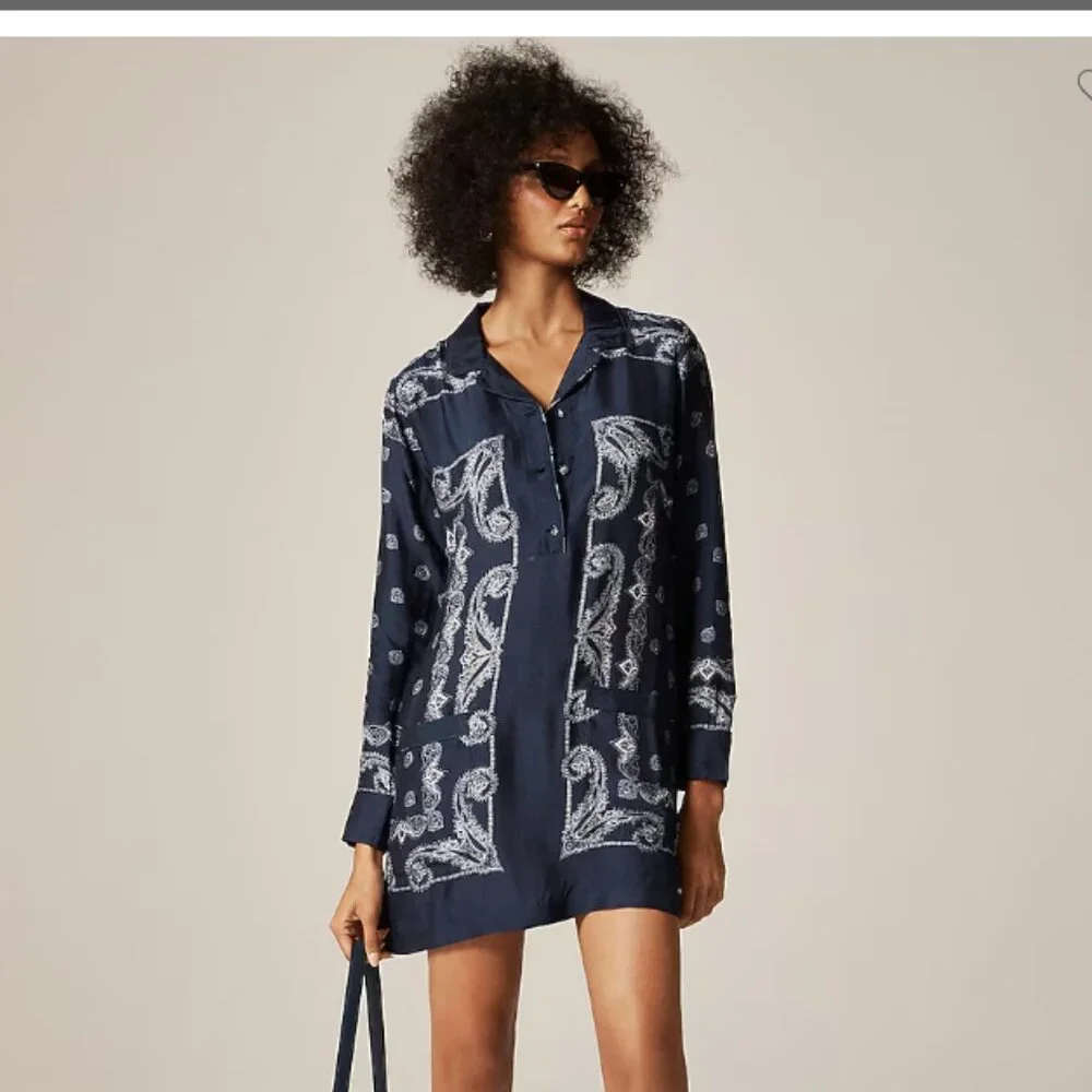 Jcrew Relaxed-fit shirt-dress in bandana print - Picture 1 of 5
